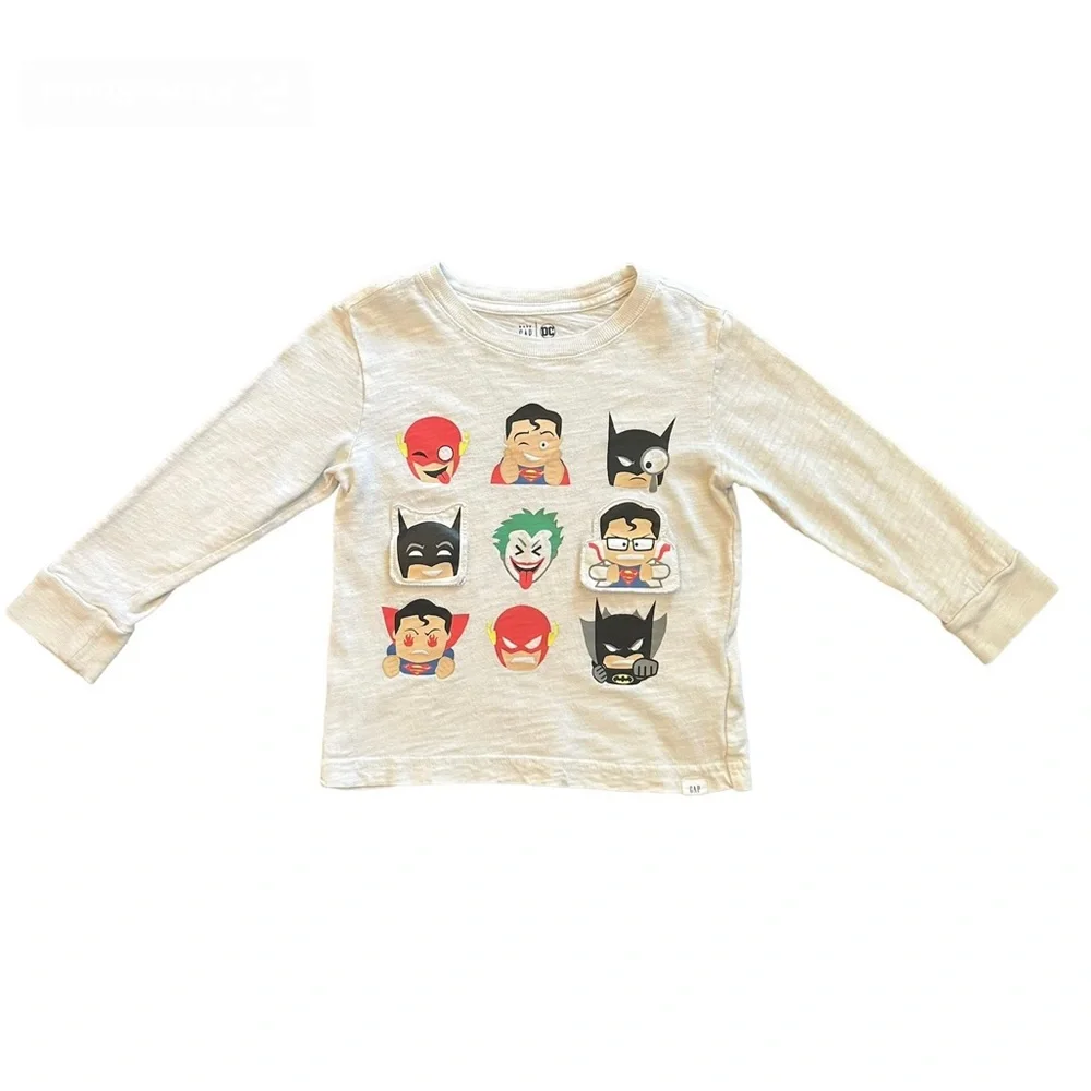 Baby Gap DC Comics long sleeve flip up interactive superhero shirt size small